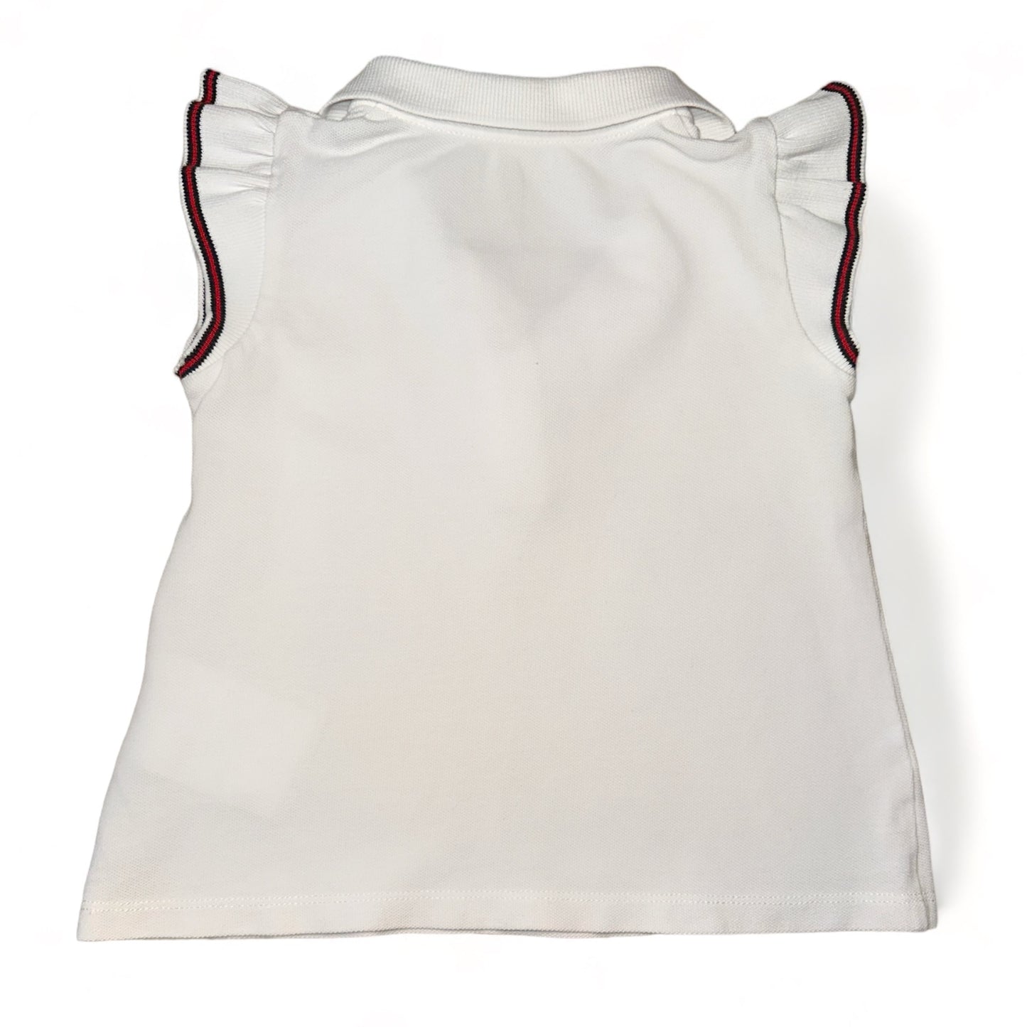 Moncler White Trim Ruffle Polo Shirt