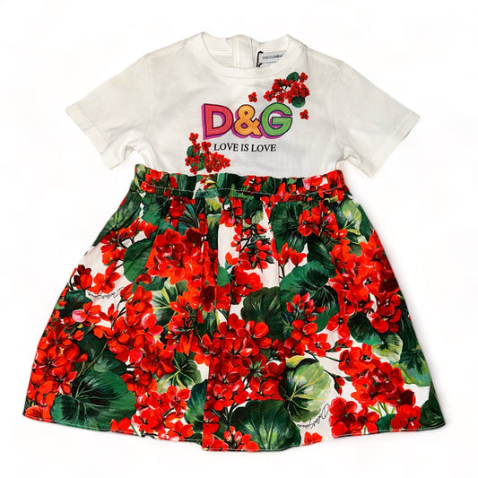 Dolce & Gabbana Rose Graphic T-shirt Dress