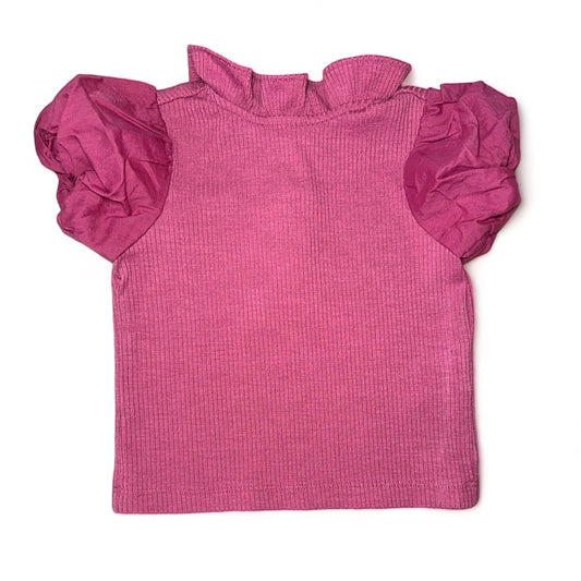 Janie & Jack Pink Puff Sleeves T-shirt