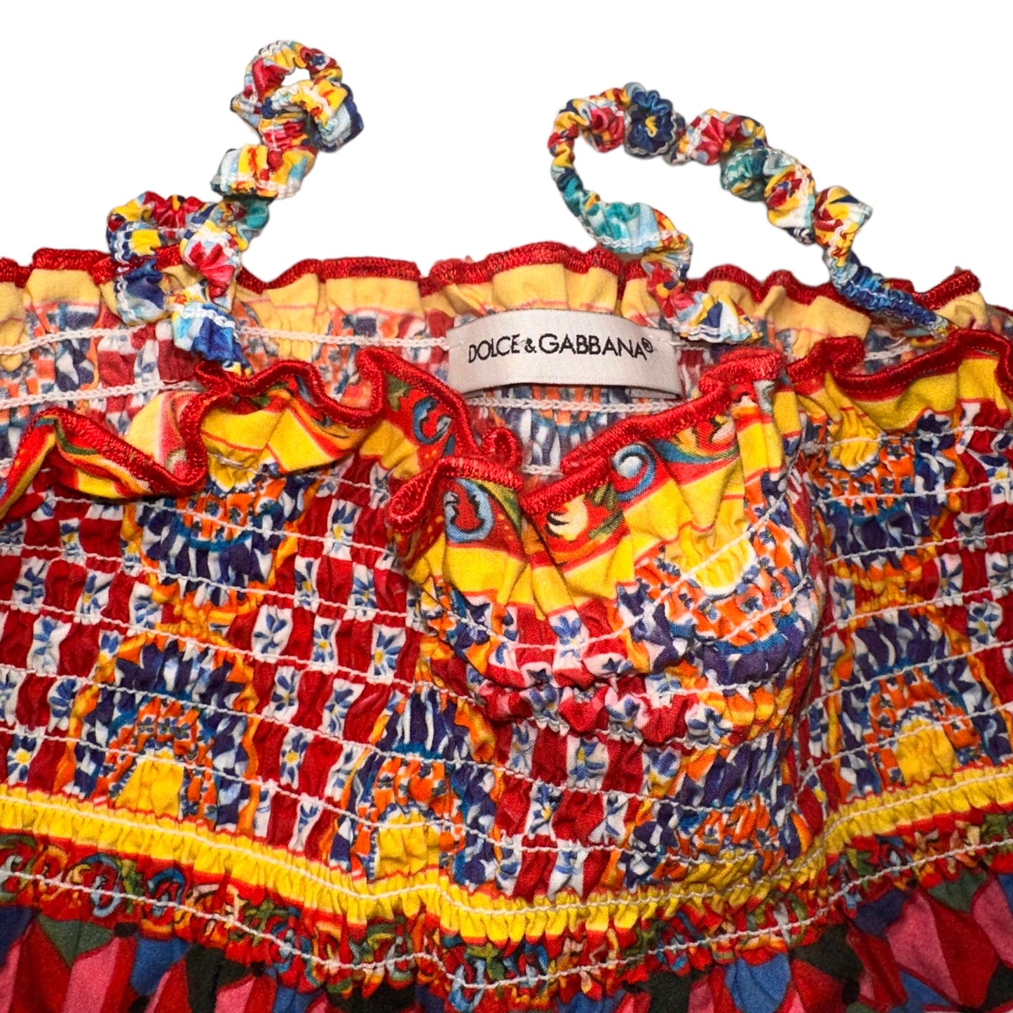 Dolce & Gabbana Smock Top Multi-Pattern Sundress