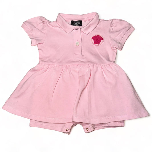 Versace Pink Cap Sleeve Dress w/ Logo