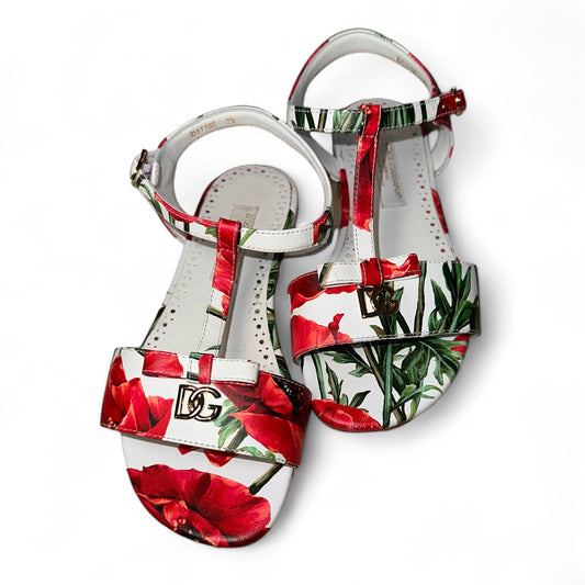 Dolce & Gabbana Rose T-Strap Sandals