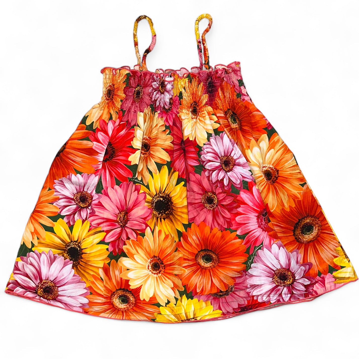 Dolce & Gabbana Smock Top Sunflower Dress